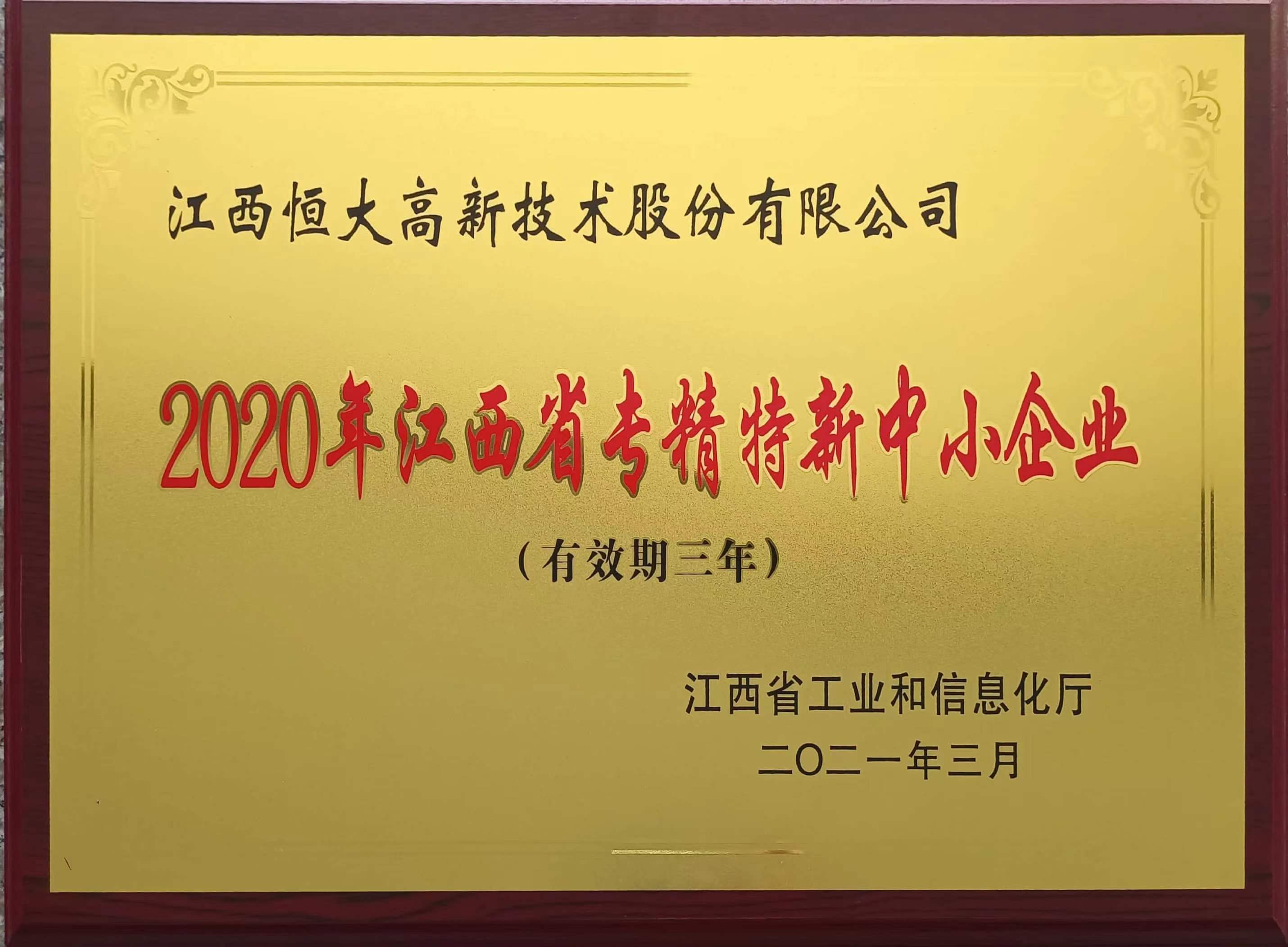 2020年度專(zhuān)精特新中小企業(yè)